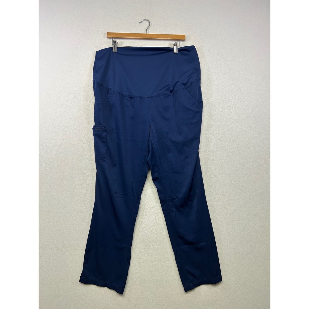 Maternity HH Works by Healing Hands Women L Navy Blue 9510 Rose Scrub Pants